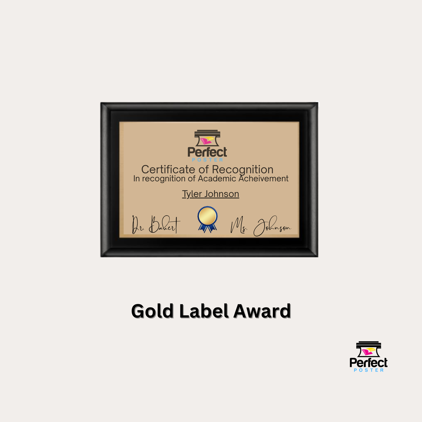 Awards Maker Supplies - 4" x 6" Gold Labels - Certificate Maker - Awards - Certificates - Plaques Perfect School Tools