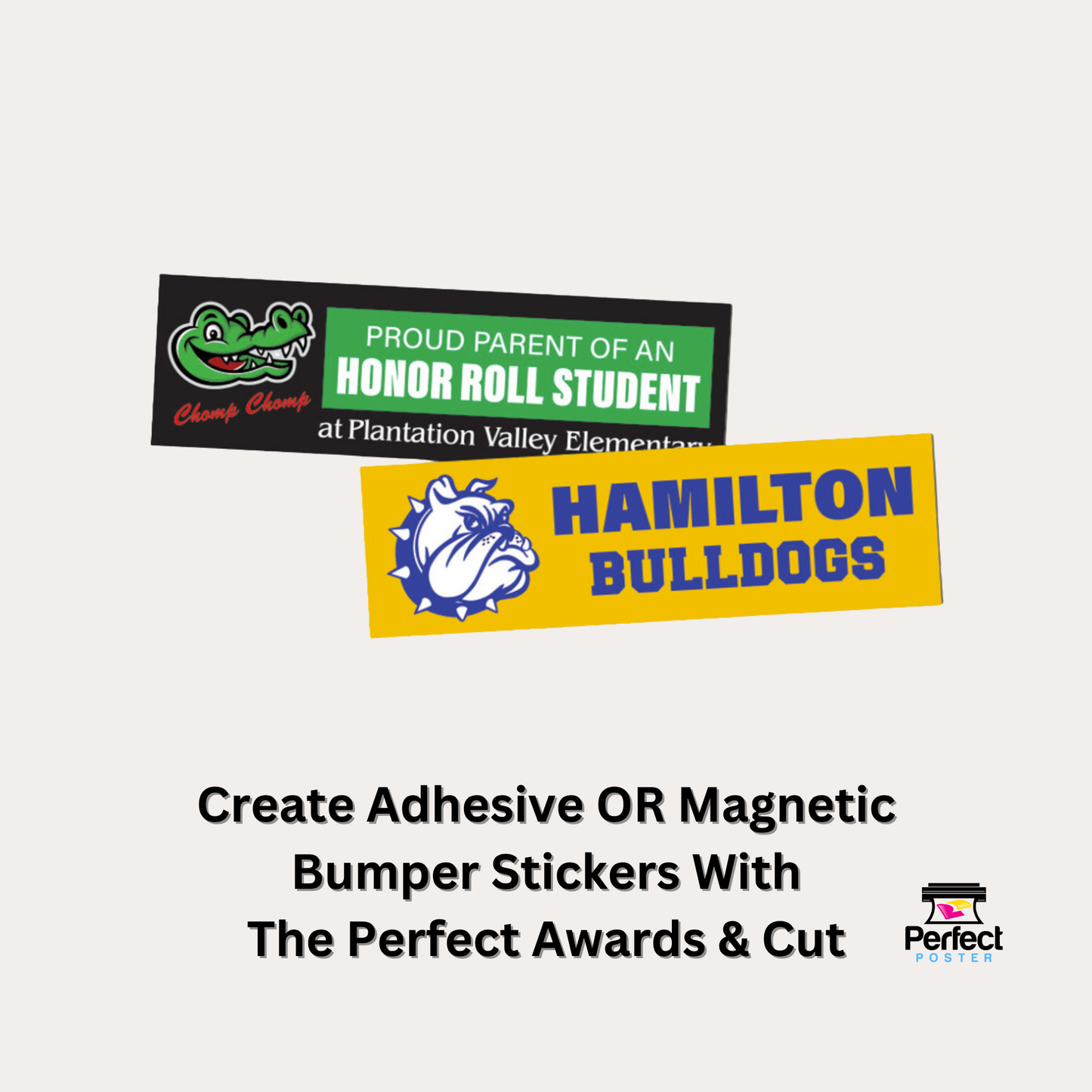 Magnetic Bumper Stickers - Awards Maker - Die Cut - Awards & Cut Perfect School Tools