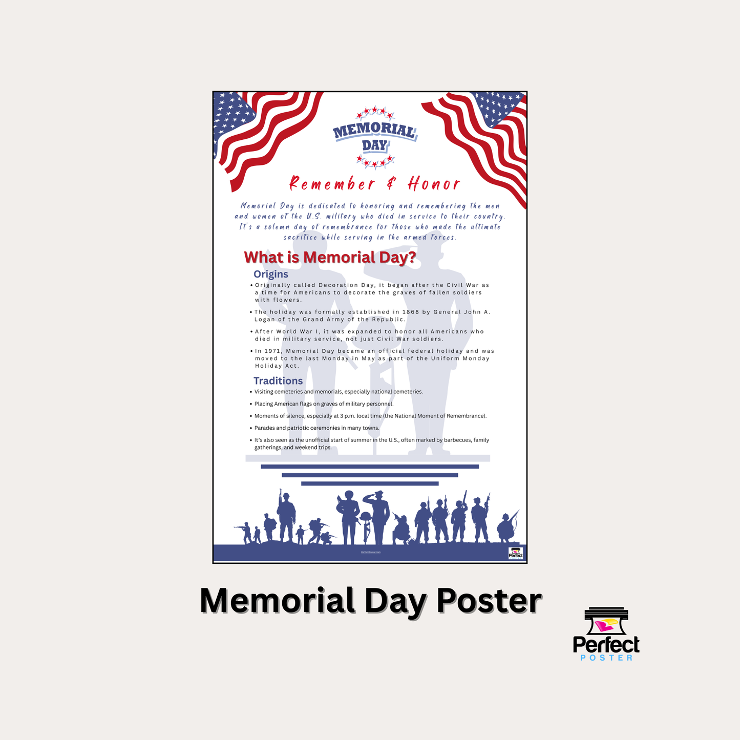 What is Memorial Day? - School Poster Template - Perfect Poster