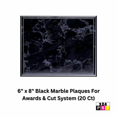 6" x 8" Black Marble Plaques - Perfect Poster - Awards & Cut Supplies