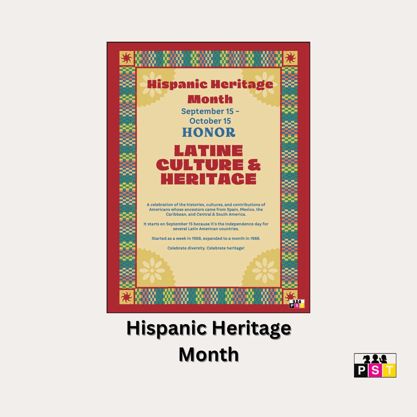 Free Hispanic Heritage Poster Template for Schools Perfect School Tools