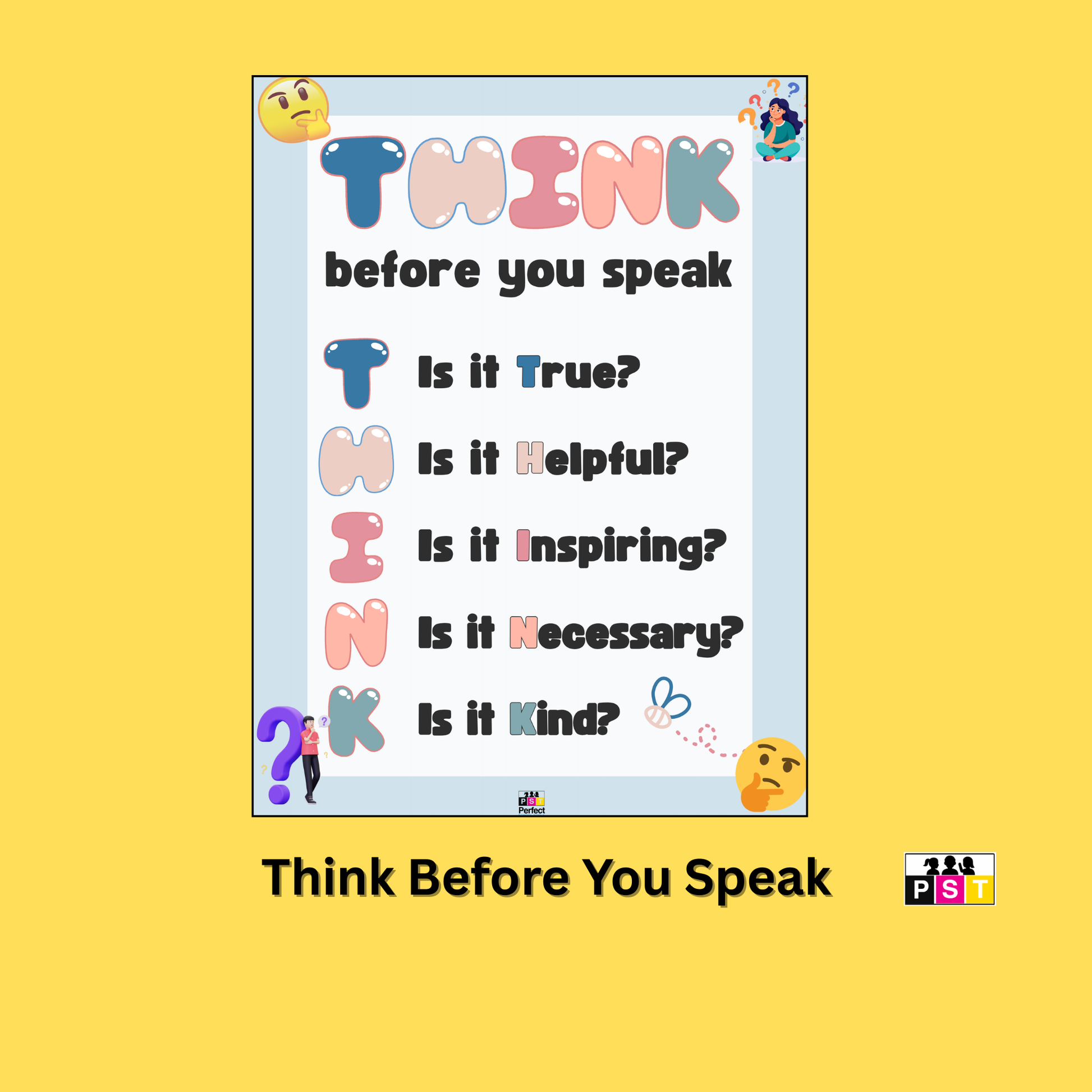 Think Before You Speak Poster - School Poster Template - Perfect Poster