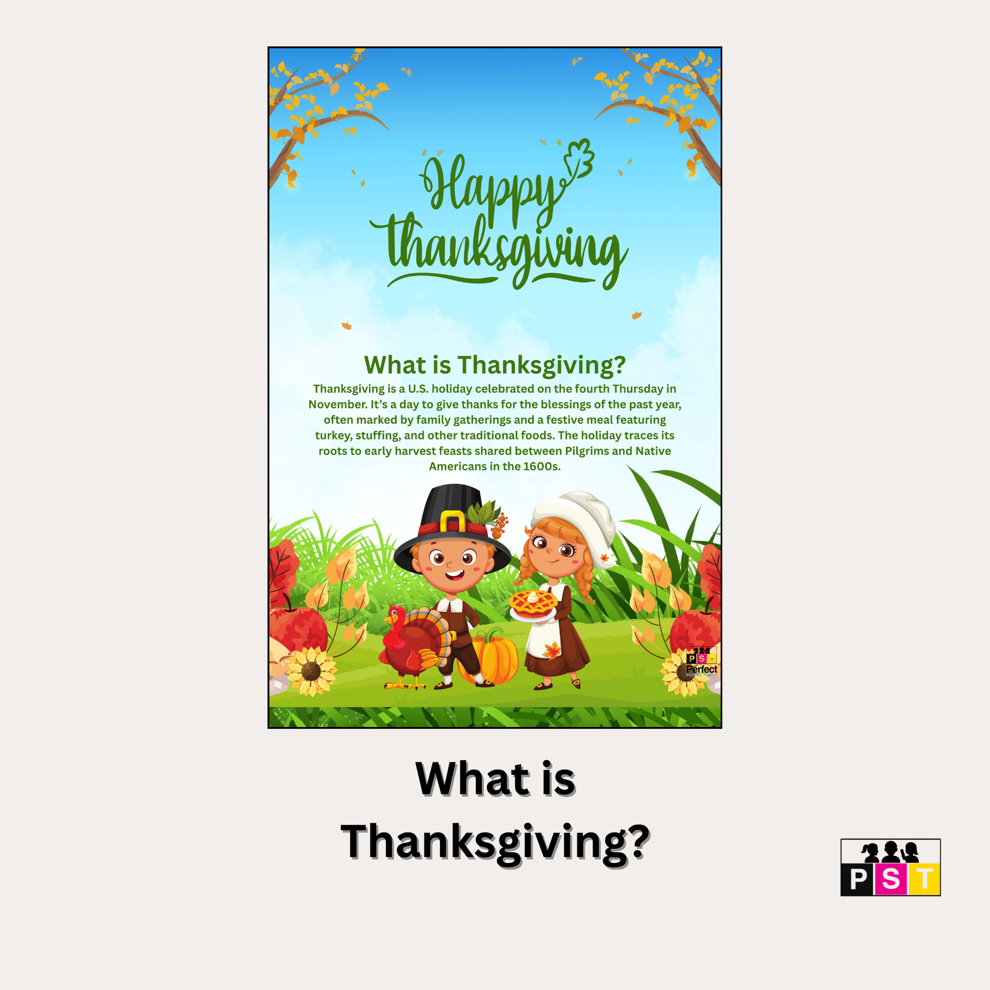 Free Thanksgiving poster templete - School Posters